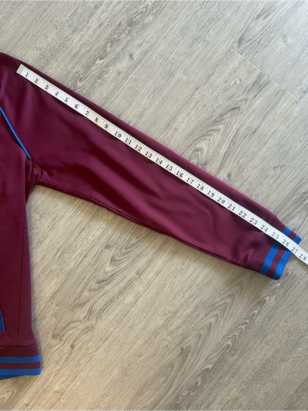 Original Penguin Burgundy Bomber Jacket | Men’s Zip-Up Jacket with Blue Trim - Picture 8 of 9